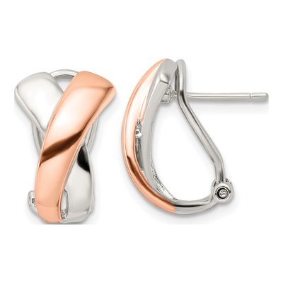 Rose Gold-Plated Sterling Silver 17mm Hoop Earrings