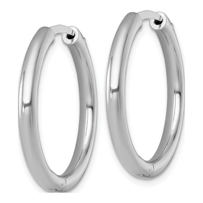 Sterling Silver 28mm Huggie Hoop Earrings – view 3