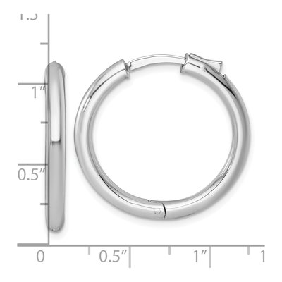 Sterling Silver 28mm Huggie Hoop Earrings – view 4