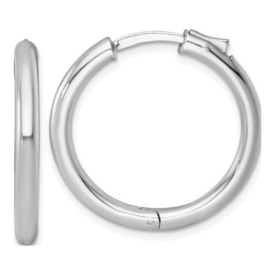Sterling Silver 28mm Huggie Hoop Earrings