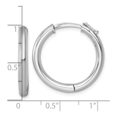 Sterling Silver 25mm Huggie Hoop Earrings – view 4