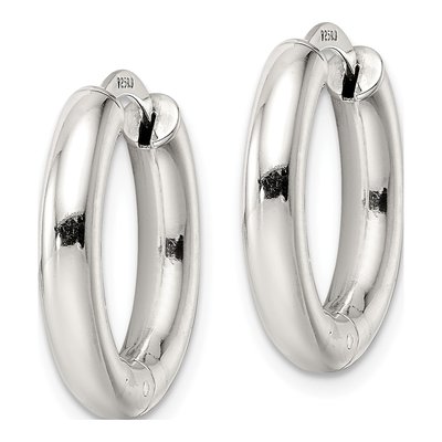 Sterling Silver 20mm Huggie Hoop Earrings – view 3