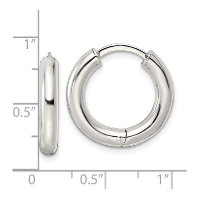 Sterling Silver 20mm Huggie Hoop Earrings – view 5