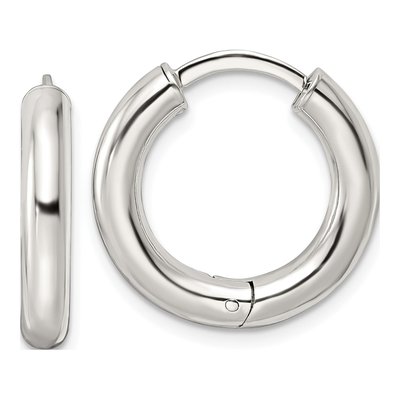 Sterling Silver 20mm Huggie Hoop Earrings