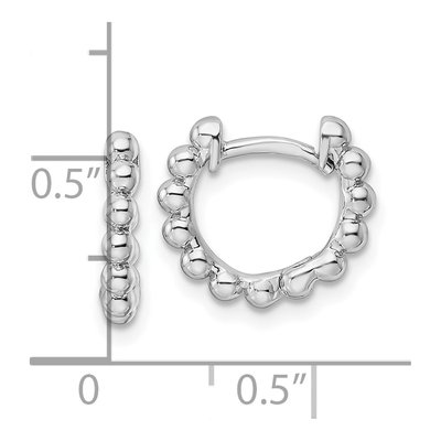 Sterling Silver 11mm Beaded Huggie Hoop Earrings – view 5