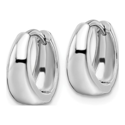 Sterling Silver 12mm Huggie Hoop Earrings – view 3