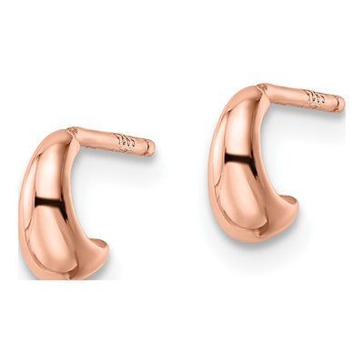 Rose Gold-Plated Sterling Silver 7mm Hoop Earrings – view 3