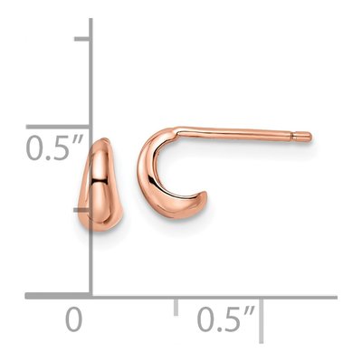 Rose Gold-Plated Sterling Silver 7mm Hoop Earrings – view 5
