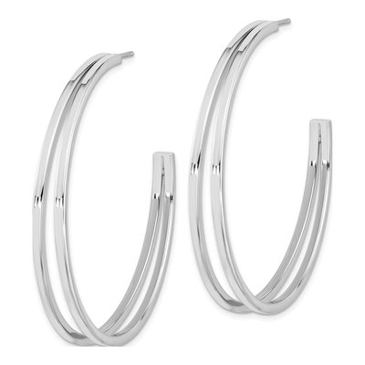 Sterling Silver 55mm Split Design Hoop Earrings – view 3