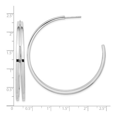 Sterling Silver 55mm Split Design Hoop Earrings – view 5