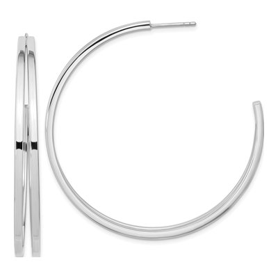 Sterling Silver 55mm Split Design Hoop Earrings