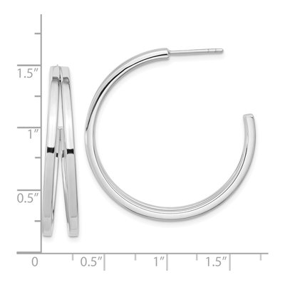 Sterling Silver 35mm Split Design Hoop Earrings – view 5