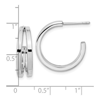 Sterling Silver 21mm Split Design Hoop Earrings – view 5