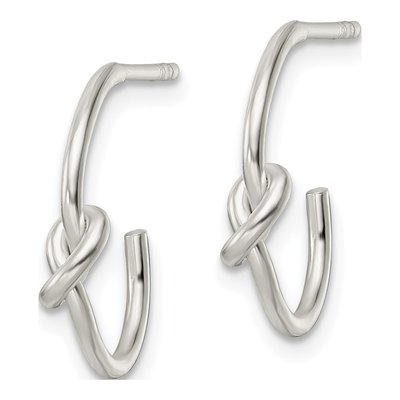 Sterling Silver Knotted Hoop Earrings – view 3