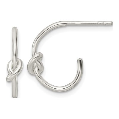 Sterling Silver Knotted Hoop Earrings