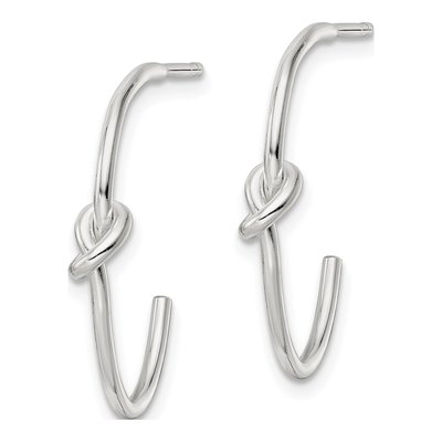 Sterling Silver Knot Hoop Earrings – view 3