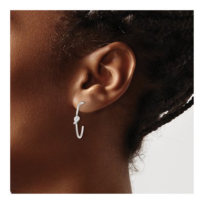 Sterling Silver Knot Hoop Earrings – view 4