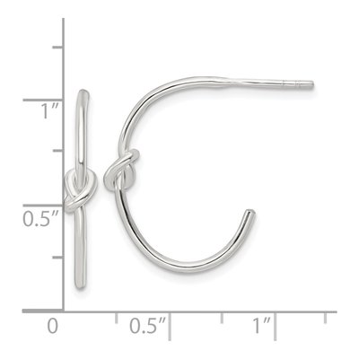 Sterling Silver Knot Hoop Earrings – view 5