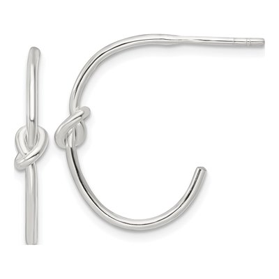 Sterling Silver Knot Hoop Earrings
