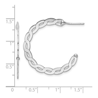 Sterling Silver 31mm Twisted Flat Hoop Earrings – view 5