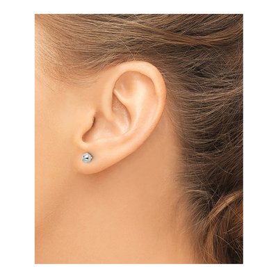Sterling Silver Geometric Stud Earrings – view 4