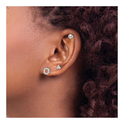 Sterling Silver Beaded Stud Earring Set – view 4