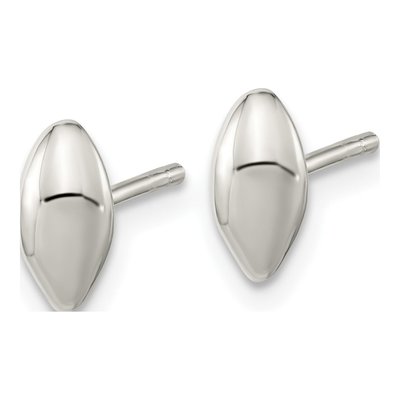 Sterling Silver Puffed Button Stud Earrings – view 3