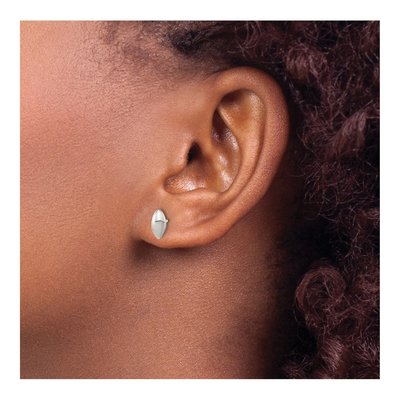 Sterling Silver Puffed Button Stud Earrings – view 4