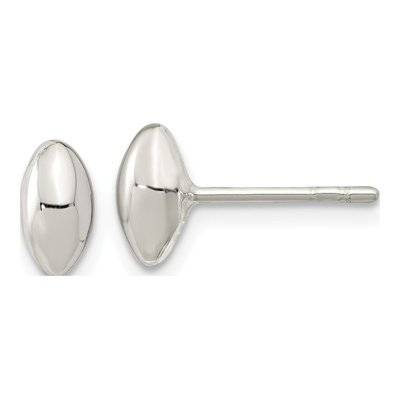 Sterling Silver Puffed Button Stud Earrings
