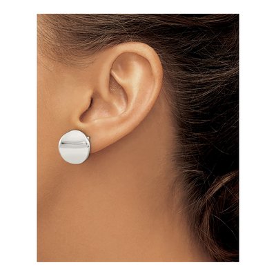 Sterling Silver Flat Circle Post Earrings, Polished – view 4