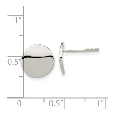 Sterling Silver Flat Circle Post Earrings, Polished – view 5