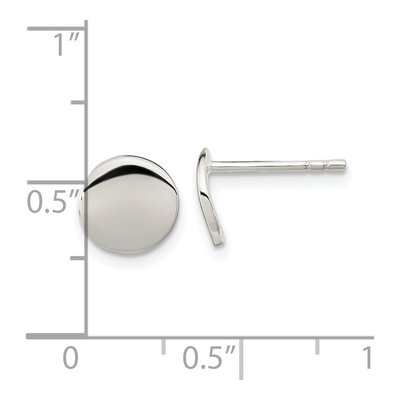 Sterling Silver Flat Circle Stud Earrings – view 5