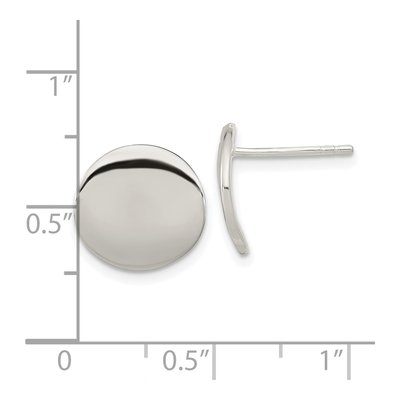 Sterling Silver Flat Circle Stud Earrings – view 5