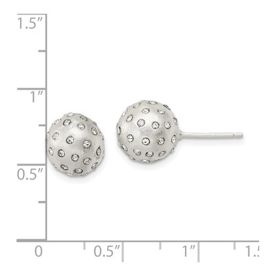 Sterling Silver Round Crystal Ball Stud Earrings – view 5