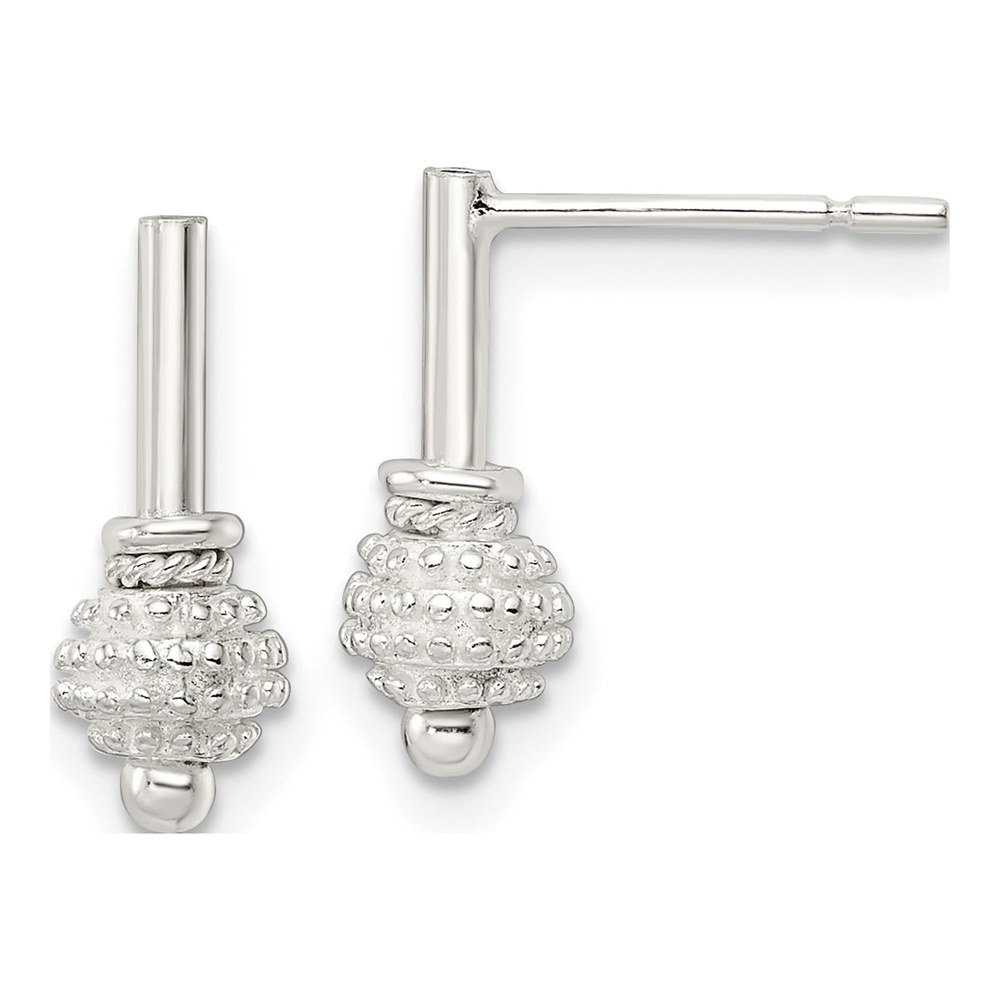 Sterling Silver Textured Ball Dangle Earrings
