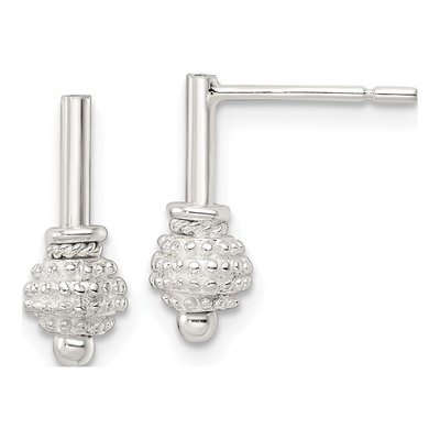 Sterling Silver Textured Ball Dangle Earrings
