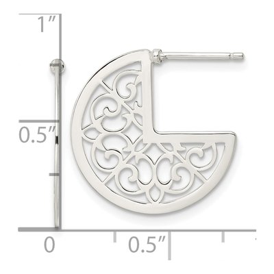 Sterling Silver Filigree Dangle Earrings – view 5