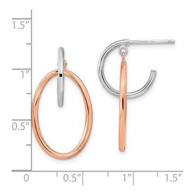 Sterling Silver Oval Dangle Earrings – view 5