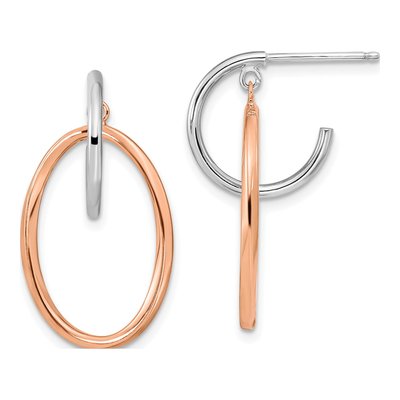 Sterling Silver Oval Dangle Earrings