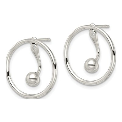 Sterling Silver Circle Dangle Earrings – view 3