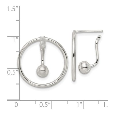 Sterling Silver Circle Dangle Earrings – view 5