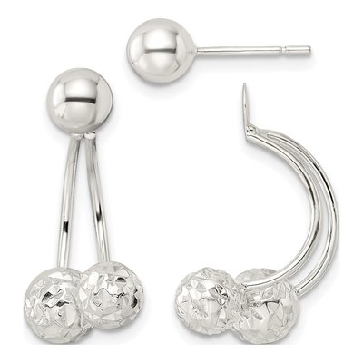 Sterling Silver Textured Ball Dangle Earrings