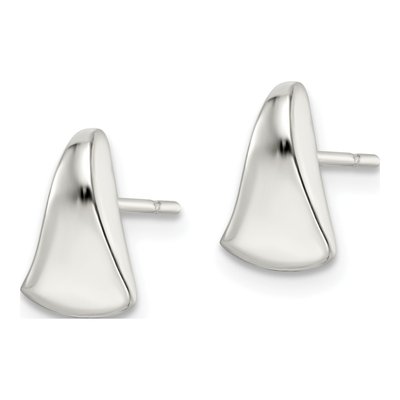 Sterling Silver Wedge Button Stud Earrings – view 3