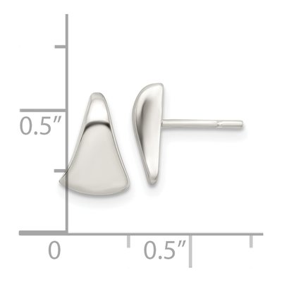 Sterling Silver Wedge Button Stud Earrings – view 5