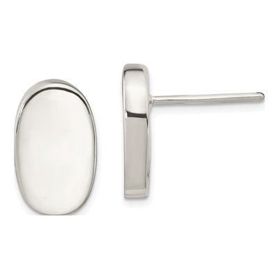 Sterling Silver Oval Stud Earrings