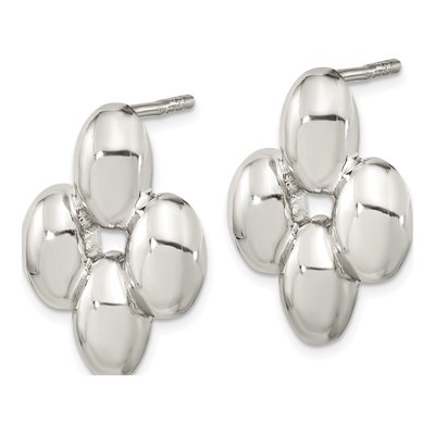 Sterling Silver Puffed Dangle Earrings – view 3