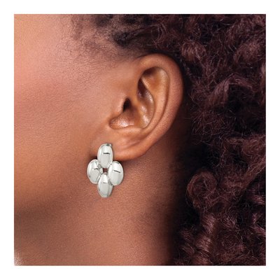 Sterling Silver Puffed Dangle Earrings – view 4
