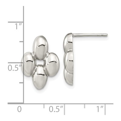 Sterling Silver Puffed Dangle Earrings – view 5