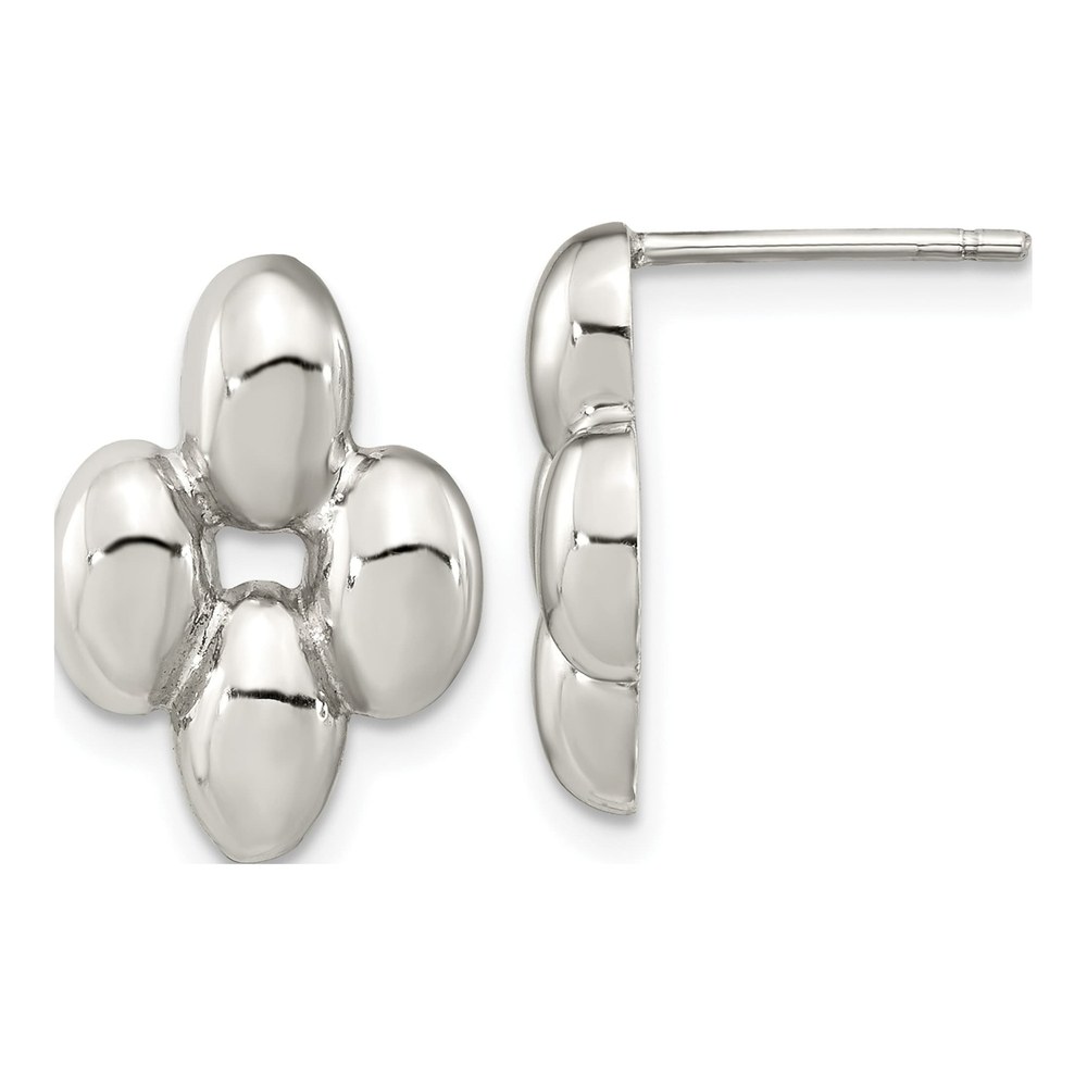 Sterling Silver Puffed Dangle Earrings