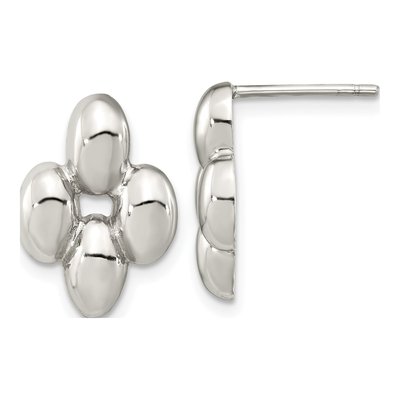 Sterling Silver Puffed Dangle Earrings
